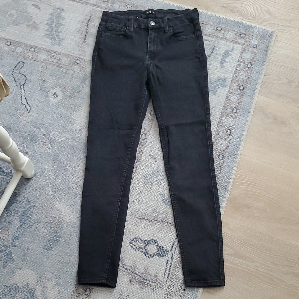 7 For All Mankind Black Denim Jeans Pants Sz27